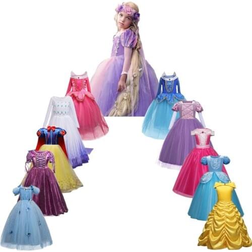 Girls Cosplay Dresses Kids Halloween Carnival Party Princess Costume Children Christmas Clothes 4 5 6 7 8 9 10 Years Dress Up