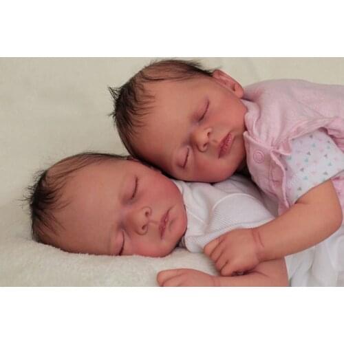 NPK 20Inch Lifelike Reborn Doll Kit Twins Pia & Maditha with Bodies unfinished Doll Parts