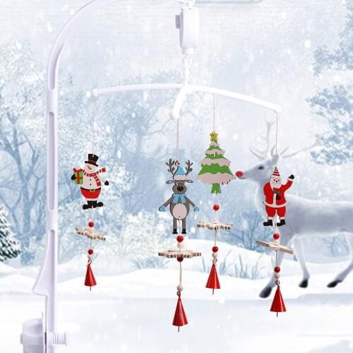 Santa Claus DIY Baby Rattles Toys Rotating Crib Mobiles Holder Bed Wind-up Musical Box Christmas present Baby Toys 0-12 Months