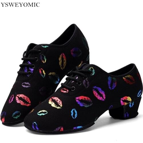 Girls Latin Dancing New Styles Suede Outsole Low Heel flexible Real Leather Salsa Latin Practise Teacher Dance Shoes For Women