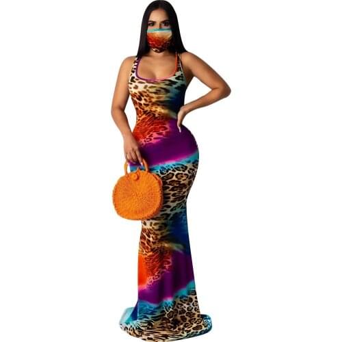 Women Summer Colorful O-neck Sleeveless Mermaid Maxi Dress Vintage Party Long Dresses Vestidos RH317