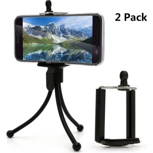 2x Universal Flexible Mini Tripod Stand Clip Holder for Phone Camera Webcam