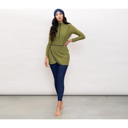 2021 Long Sleeve muslim swimsuit plus size swimwear women muslim swimwear Lyca Burkini Swimming maillot de bain femme musulmane