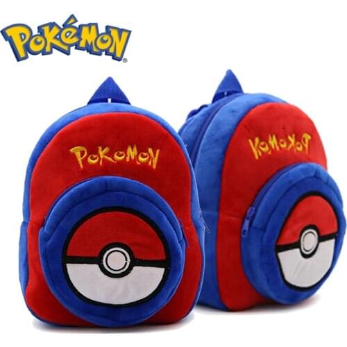 23cm Kawaii Pokemon Poké Ball Plush Backpack Cartoon Anime Pikachu Children Schoolbag Pokémon Plush Pack Kids Toy Birthday Gift