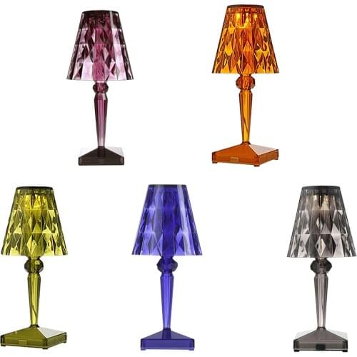 Diamond Table Lamp USB Rechargeable Acrylic Decoration Desk Lamps Bedroom Bedside Bar Crystal Lighting Fixtures Gift Night Light