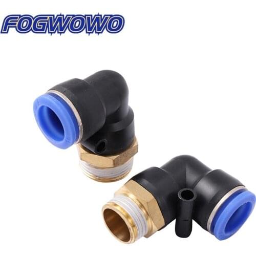 5 Pcs Garden Irrigation Quick Connector 14mm 16mm OD Hose Pipe 1/4" 3/8" 1/2" 3/4" Male Thread L Shape Garden Water Pipe Joint