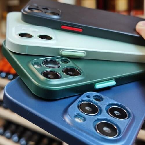 Ultra Thin Matte Phone Case For iPhone 12 11 Pro Max Mini X XR XS Max 7 8 Plus SE 2 Silicone Soft Cover Shockproof Frosted Shell