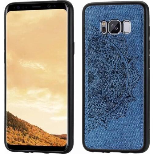 Embossed Mandala Fabric Cloth TPU PC Phone Case Cover for Samsung Galaxy S20 NOTE 20 Ultra Plus S10 E S9 S8 S7 edge Plus