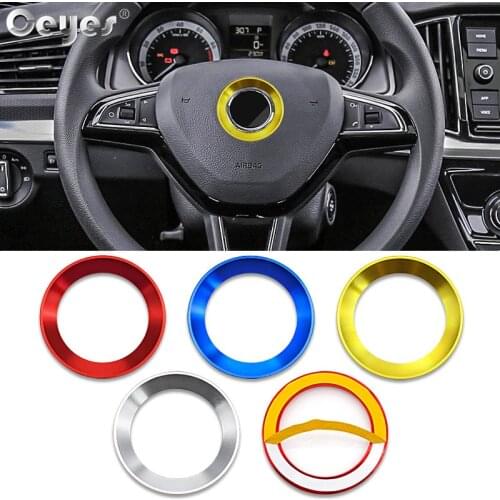 Ceyes Car Styling Steering Wheel Decoration Sticker Ring Case For Skoda Octavia A5 A7 Fabia Rapid Yeti Superb Cover Accessories
