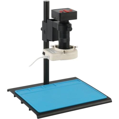 48MP 1080P 2K Electronic Digital Industrial USB Video Microscope Camera 100X 180X C mount Lens 56 LED Ring Light For PCB Repair