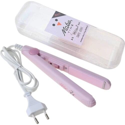 Electronic Hair Straightener Curler Mini Ceramic Iron Flat Straightening Styling Tools 220V Home Travel