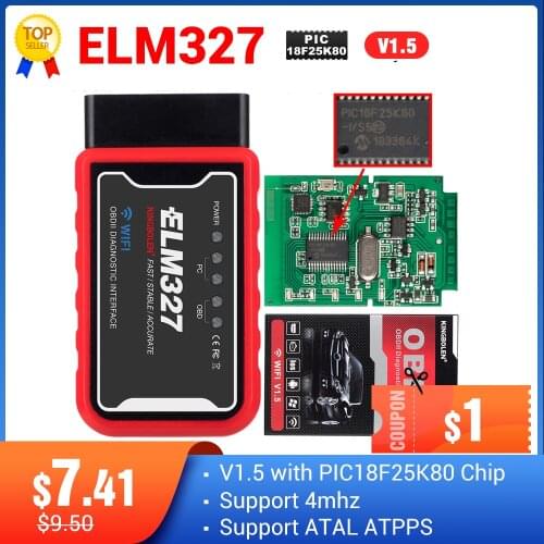 ELM327 mini bluetooth V1.5 PIC1825K80 super mini elm 327 wifi USB OBD2 connector V2.1 tools for auto code reader scanner