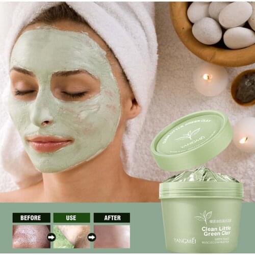 100g Green Tea Cleansing Masks Oil Control Acne Clearing Mud Mask Moisturizing Remove Blackhead Shrink Pores Facial Mask