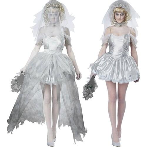 Halloween Mexico Day Of The Dead Party Horror Skull Skeleton Bloody Vampire Costume Doom Ghost Bride Cosplay Dress