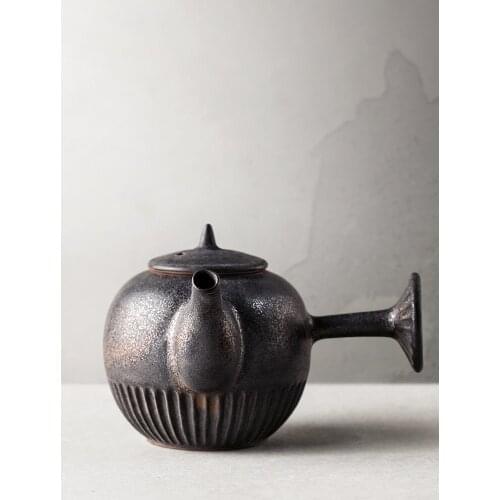 Japan Retro Style Ceramic Teapot Handmade Kung Fu Pu 'er Tea Set Limited Quantity Color Glazed 140ML Drinkware