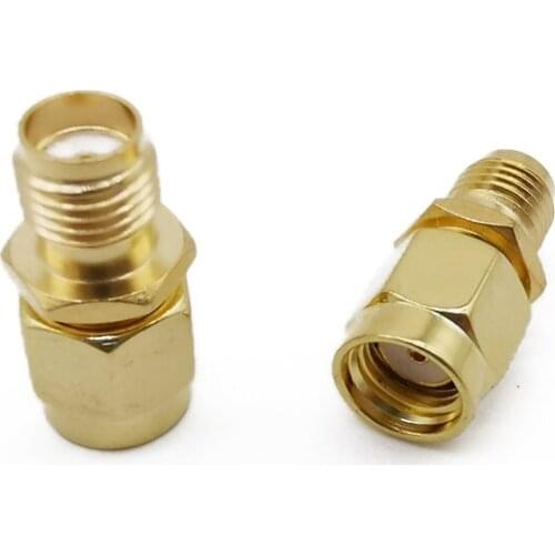 1Pcs RF Connector Adapter Coaxial Coax adapter RF SMA female to RP SMA male WiFi antenna signal intensifier repeaters radio