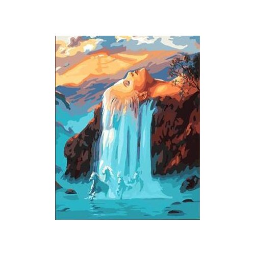 Beauty Women Hair Animated Waterfall painting coloring by numbers DIY digital Hand-painted canvas painting for home decor
