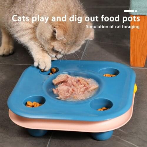 Pet Feeding Bowl Cat Food Basin Cat Bowl Track Toy Dog Bowl for Cats Food Pet Bowls for Dogs Feedeing Product, 3 Colors