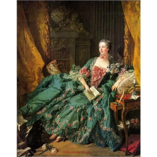 Needlework for embroidery DIY DMC High Quality - Counted Cross Stitch Kit 14 ct Oil painting - Portrait Of Marquise De Pompadour