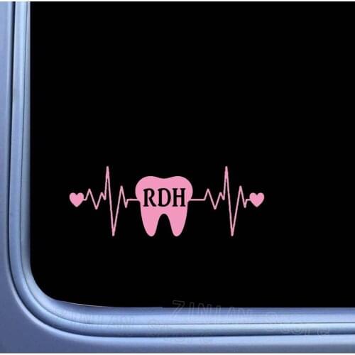 RDH Tooth Lifeline Window Wall Stickers Dentist Clinic Wall Decor Decals Registered Dental Hygienist Teeth Art Murals Heart Z463