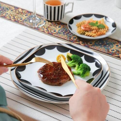 New classic western tableware European style steak plate coffee cup ceramic set
