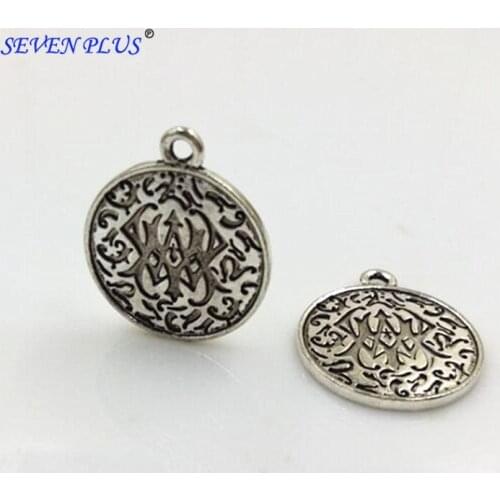 Newest 20 Pieces/Lot Diameter 20mm Antique Silver Plated European Patterns Embossed Round Disc Charms