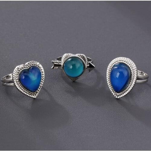NEW Design Color Changeable Ring Mood Changing Color Rings Oval Emotion Feeling Temperature Rings For Women Female Men Jewelry
