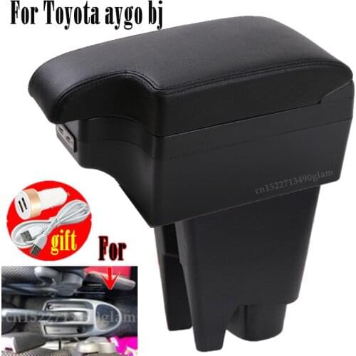 For Toyota aygo bj armrest box USB Arm Rest 3 colors Car decoration travel Accessories storage box