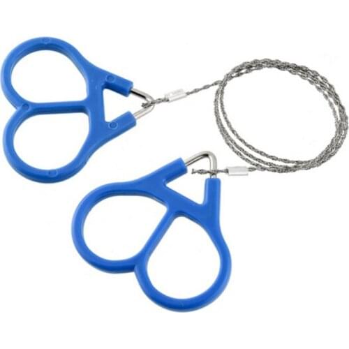 Camping Hiking Pocket Stainless Steel Wire Saw Travel Emergency Survival Tool Wire Kits with Finger Handle for Cutting