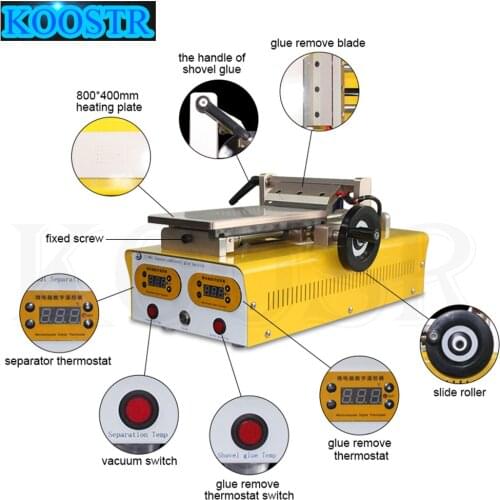 Polarizer Remove Machine LCD OCA Glue Residue Removing Machine For all screens below 7 inches LCD Refurbish+Screen separation