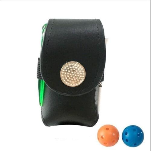 Portable Golf Ball Holder with 2 Trainning Balls Waist Pouch Bag Leather Anti-dust Golf Tee Bag Small Golf Ball Bag Parts Hot