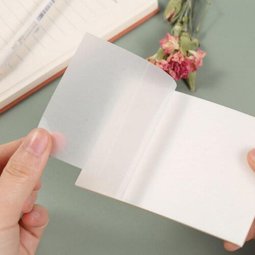 50 Sheets PET Transparent Waterproof Memo Sticky Notes Self-adhesive Sticky Note Paper Students School Stationery Supplies