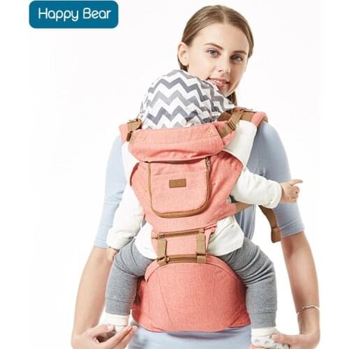 HappyBear Baby Carrier Infant Cotton Comfortable Sling Adjustable Backpack All Season Design Wrap Baby Kangaroo With Bibs 1608