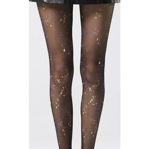 Sexy Designs Spray Lacquer Transparent Paint Colorful Anti-hook Printed Tights Womens Pantyhose Ladies Thin Stockings