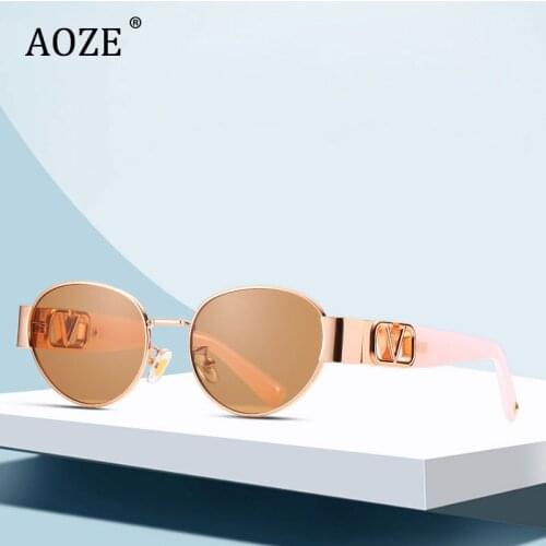 Classic steampunk oval sunglasses male UV400 luxury v-shaped sunglasses female retro metal shadow mirror oculos de sol 2021