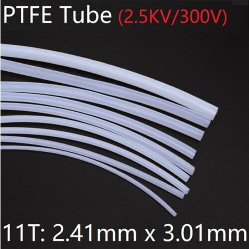 11T 2.41mm x 3.01mm PTFE Tube F46 Insulated Capillary Heat Protector Transmit Hose Rigid Temperature Corrosion Resistance 300V