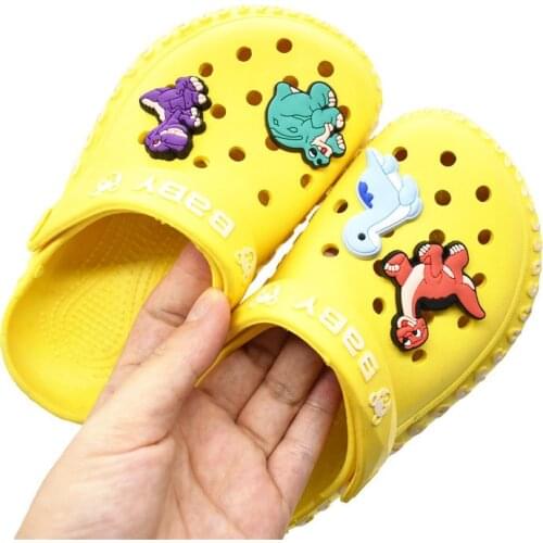 Hot Sale 1pcs Shoe Charms Novel Dinosaur Shoe Accessories Cute Garden Shoe Decoration for Buckle Kids X-mas boys Gift Croc Jibz