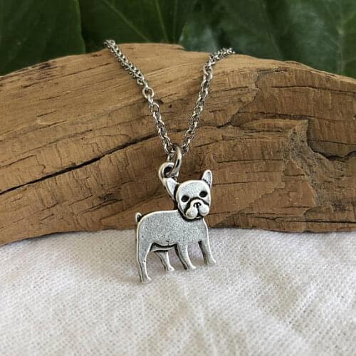 Vintage French BullDog Pendant necklace for women Bull dog jewellery trendy Pet necklace Gift