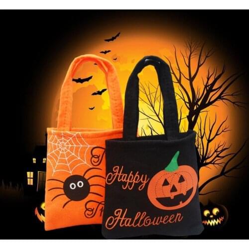 1pcs Creative Halloween Trick or Treat Candy Bags For Kids Gifts Pumpkin Cat Halloween Party Goodie Non-woven Bags Home Supplies