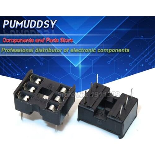 10PCS DIP-6 Square Hole 6 Pins 2.54MM DIP6 IC Sockets Adaptor Solder Type IC Connector