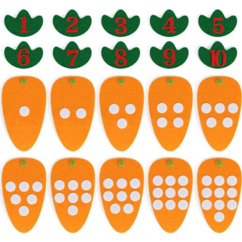 10pcs/set Kids Learning Montessori Logic Development Educational Toys for Children Handmade DIY Carrot Digital Games baby Gifts