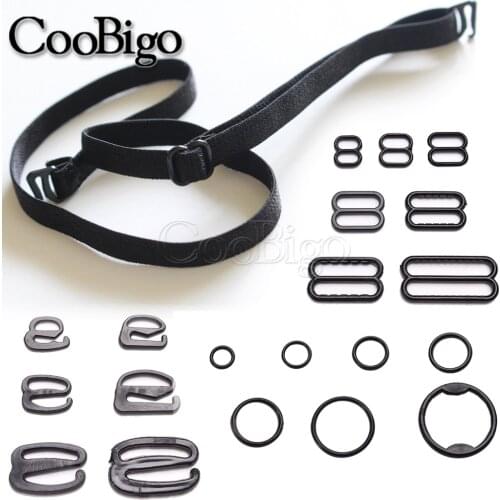 100pcs Plastic Lingerie Hook O Ring Clip Slider Buckle Adjusters for Underwear Bra Strap Sewing DIY Craft Accessories 6mm-25mm