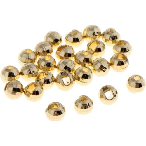 25pcs Tungsten Fly Tying Slotted Diamond Faceted Beads Fishing Lures Nymph Head Beads 3mm