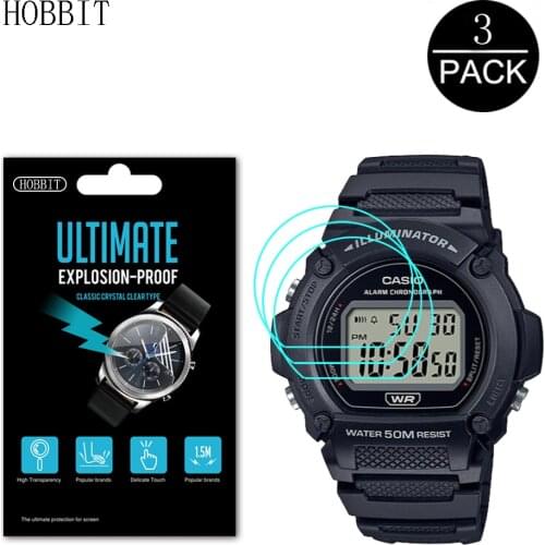 3Pcs Nano Anti-shock PET Film For Casio STANDARD W-219H W219H 1A 2A 8B Screen Protector Water-proof Anti-Scratch Film Not Glass