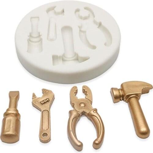 3D Scissors Hammer Shape Silicone Cake Mold Fondant Chocolate Biscuits Mold Cake Decorating Tools Kitchen Baking Accessories