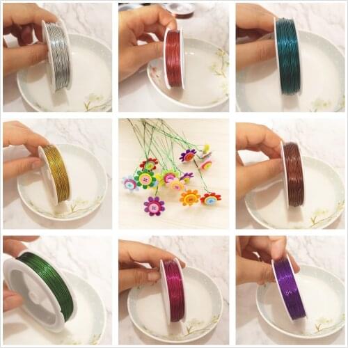 40m Iron Craft Wire 0.4mm Spool Soft DIY String Jewelry Craft Metal Wire for DIY Fake Flowers Wreaths Artificial Flower Decor