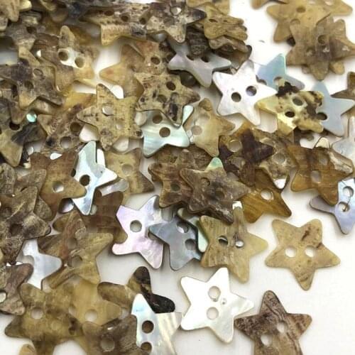 50 Pcs 13mm 2Holes Mother Of Pearl Star Sewing Buttons Scrapbooking Knopf DIY Accessories Decorative Clothing Button PT152