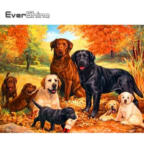 Evershine 5D Diamond Embroidery Sale Dogs Cross Stitch Diamond Mosaic Full Display Rhinestones Pictures Diamond Art Beadwork