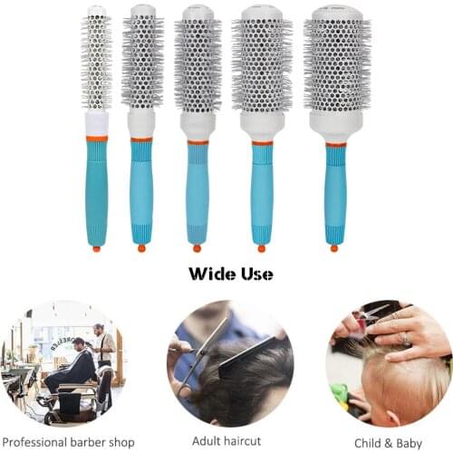 Y1UF Anti-Static Comb Detangling Round Hair Brush Professional Round Barrel Brushes Styling Curling and Straightening Tools for