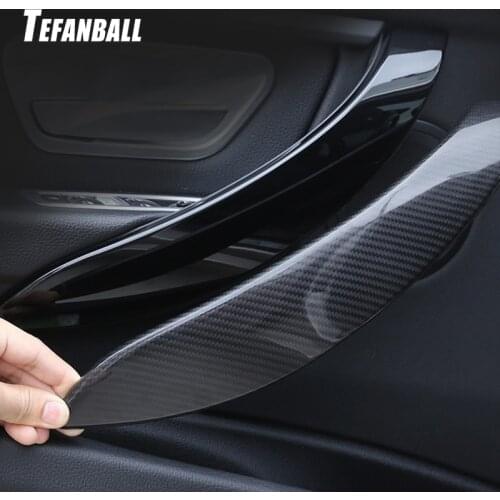 Car Interior Door Handle Cover Trim For BMW 3 Series F30 F31 F34 2013~2018 Carbon Fiber ABS Trim Handle Sticker Auto Accessories